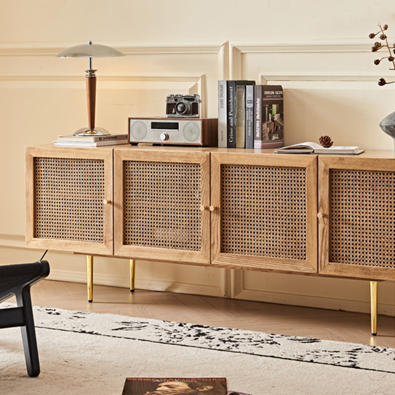 Meuble télé Mid-Century, Naturel