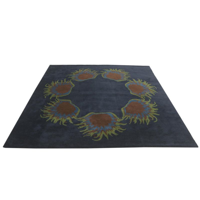 Tapis carré bleu marine Orlando