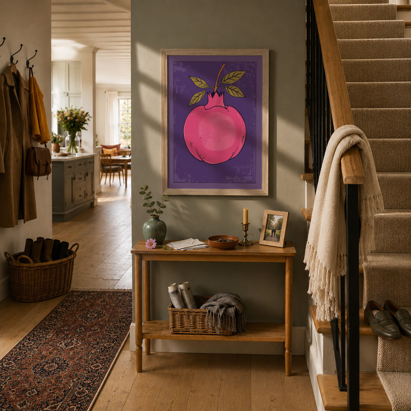 Pomegranate & Gold Botanical - Print, A1 - 84.1 x 59.4 cm, Oak