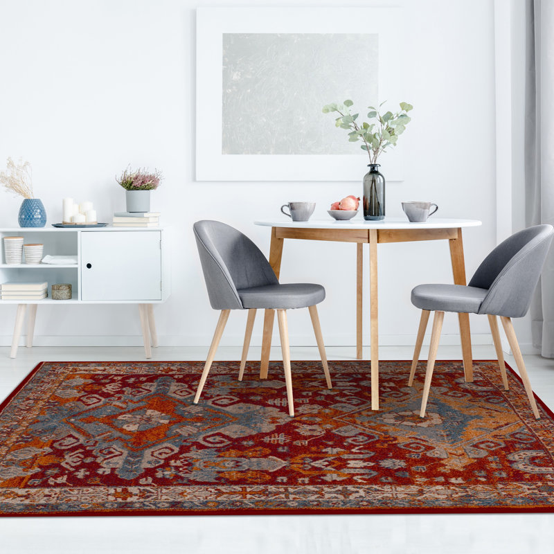 Luxe Weavers Incas Collection 186 Red Moroccan Floral Area Rug, Rectangle 8'9.6" x 12'6"