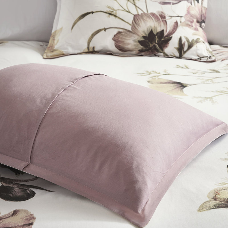Housse de couette Shabby Chic King / King - 3 pièces en coton imprimé, motif floral, attrait doux pour la chambre à coucher, fermeture à boutons, attaches de coin, style imprimé, design, combinaison de couleurs,