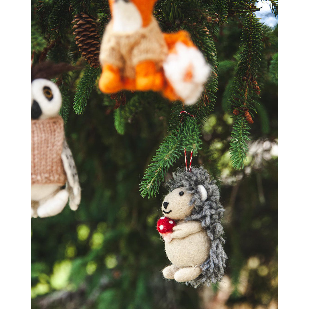 Felted Woodland Animal Ornament - Oliver Owl Farmhouse Pottery