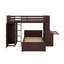 Lit mezzanine simple avec lit autonome, tablettes, bureau et garde-robe-407125829