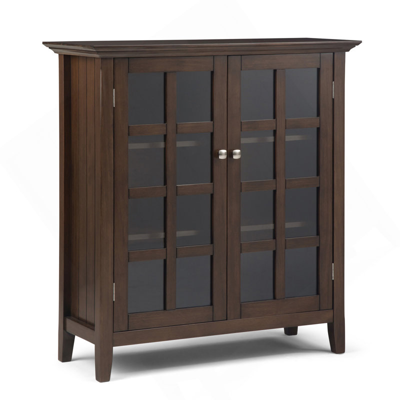 Acadian 39 Inch Wide  Wood Transitional Storage Cabinet In Natural Aged Brown, Dark Brown