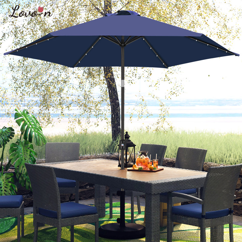 Lighted Market Parasol, Navy
