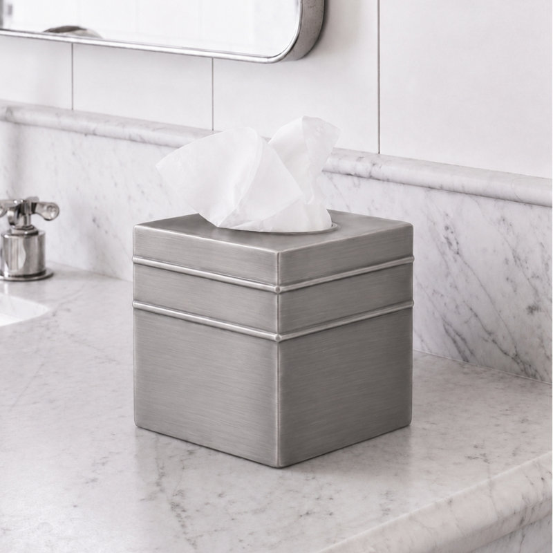 Couvercle de boîte à mouchoirs Border, Pewter