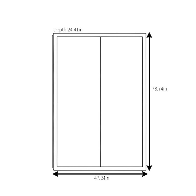 Armoire simple et classique à deux portes, H 79 po x l 47 po x P 24 po