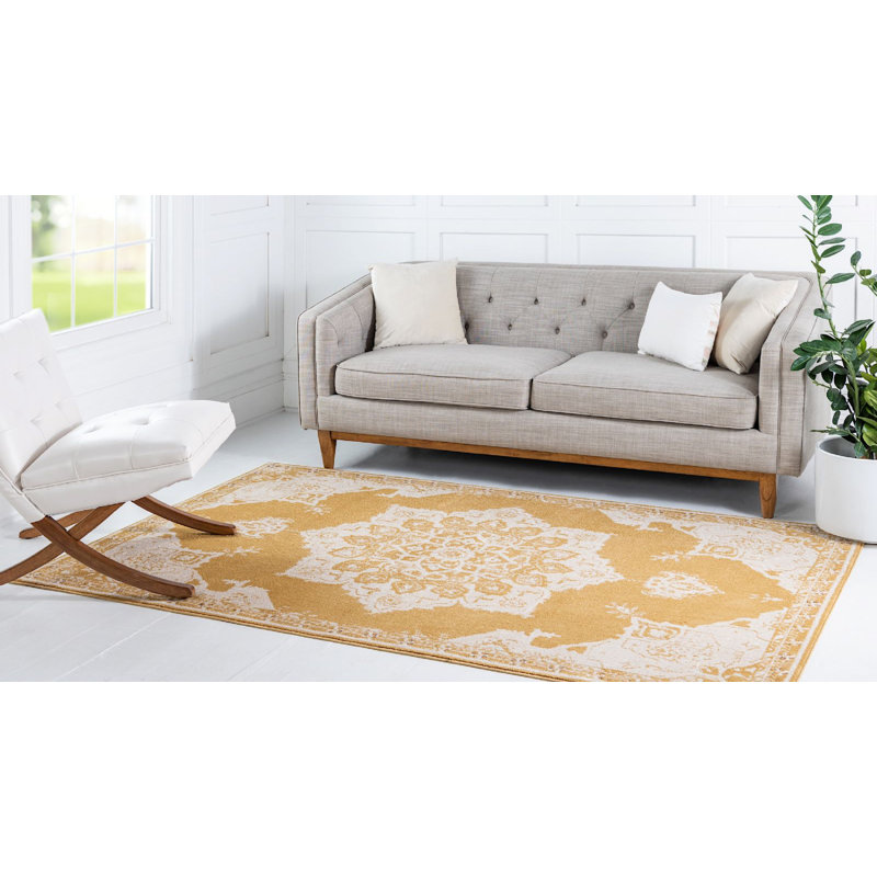Tapis traditionnel Ulla couleur soleil, Rectangle 9 pi x 12 pi