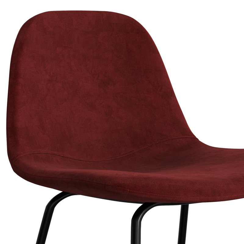 Tabouret de bar et de comptoir Kinlaw, Tabouret de comptoir (siège d’une hauteur de 23, Velours Bella Claret Performance