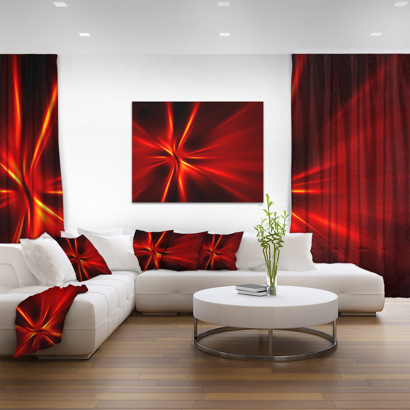 Corwin, art graphique abstrait «Red and Yellow Rays», H 30 po x l 40 po x P 1,5 po, Toile tendue