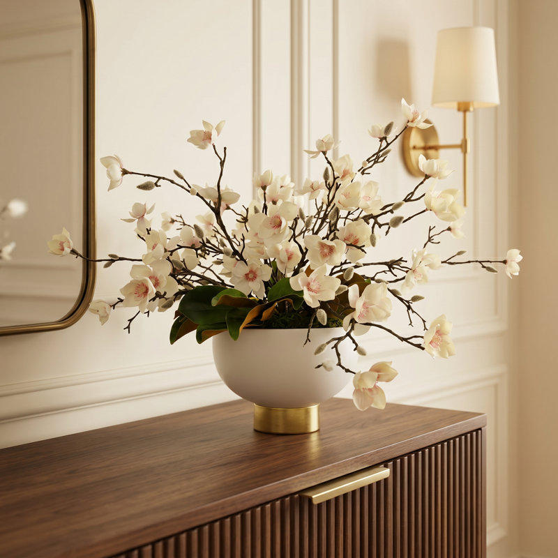 Butterfly Magnolia Floral Arrangement in Vase