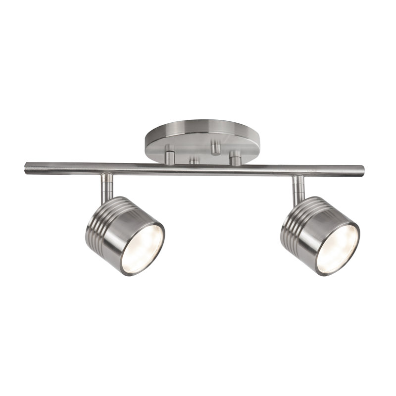 Ensemble de rail d'éclairage 2 lumières 15 po Lyra, Nickel brossé