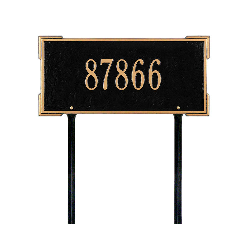 Roanoke 1-Line Lawn Address Sign, Yes, Antique Copper