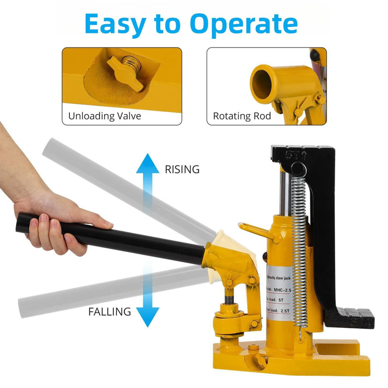 Hydraulic Jack Machine Toe Jack Lift With Manual Hand Pump