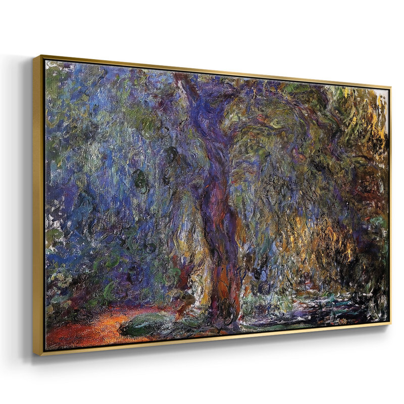 «Weeping Willow 3», reproduction d'art sur toile encadrée, H 17 po x l 25 po x P 2 po, Gold