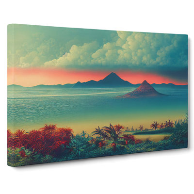 Pleasing Mountain Sunset - Wrapped Canvas