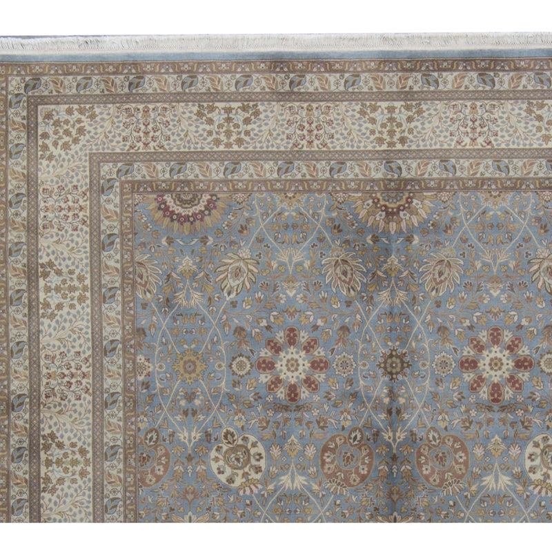 Tapis gris de haute qualité noué à la main
