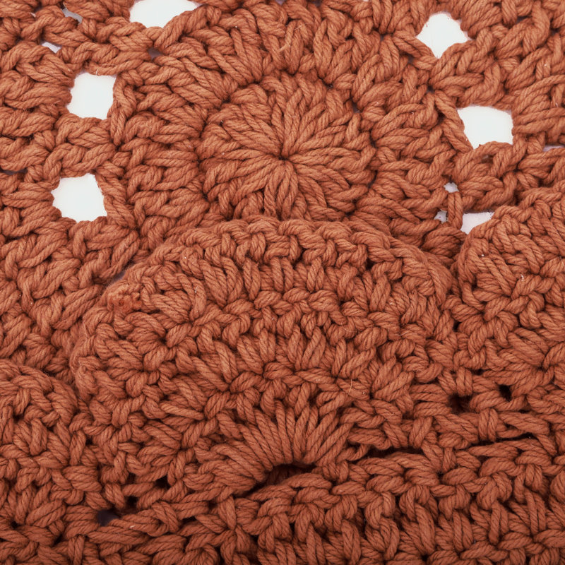 Round Hertfordshire Solid Colour Cotton Hand Woven 120cm X 120cm Area Rug