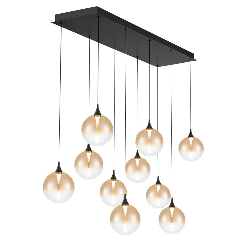 Lustre 47 "Iissa 10L, Noir / ambre