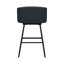 Tabouret de bar pivotant Kazuya bleu orageux en similicuir, hauteur comptoir ou bar-2087984477