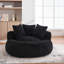 Fauteuil à billes rond surdimensionné de 55,1 po pour adultes, fauteuil de détente en fausse fourrure moelleuse, grand fauteuil à billes confortable avec rembourrage en mousse compressée, fauteuil de lecture et de jeu confortable pour la chambre à coucher et le salon-1718511826-1718511828