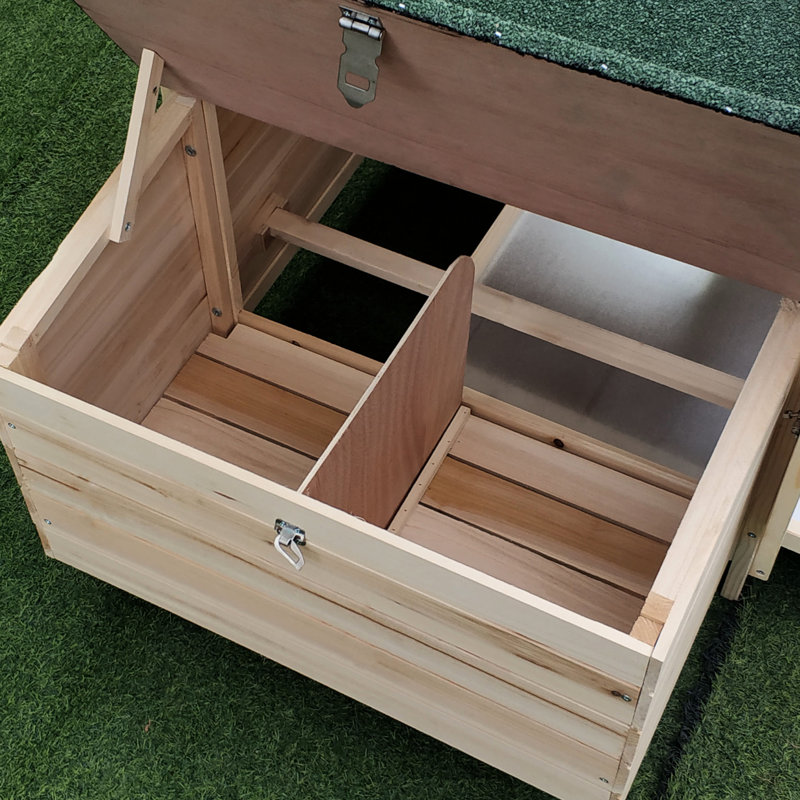 Poulailler d'extérieur 77 po avec nichoir - poulailler en bois pour la cour. Protection contre les intempéries, accès facile, rampe, bonne ventilation dans la cour. Propre, bien ventilé