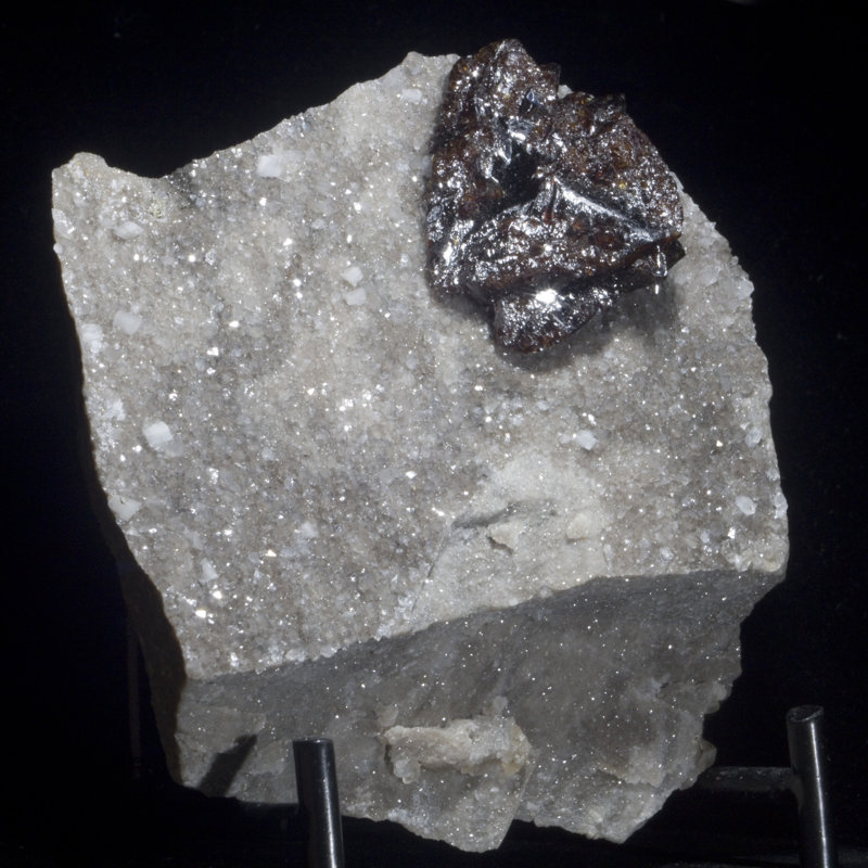 Sphalérite et dolomite. Mine Elmwood, Carthage, Tennessee, États-Unis
