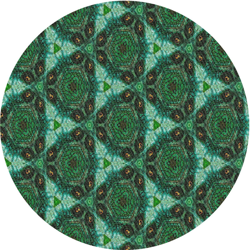 Vert Tapis décoratif, Rond 8 pi