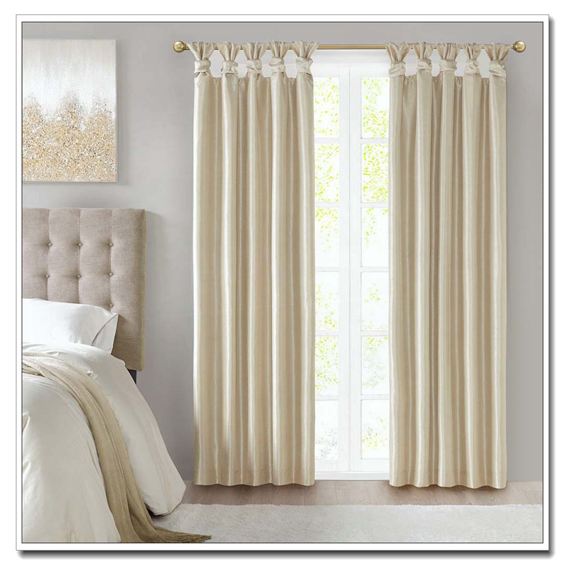 Twist Tab Total Blackout Window Curtain Panel Champagne 50x84" Blackout, Champagne, 50" W x 84" L