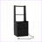 Modern Nightstand with Charging Station, Night Light &amp; Storage - Black-2119126447