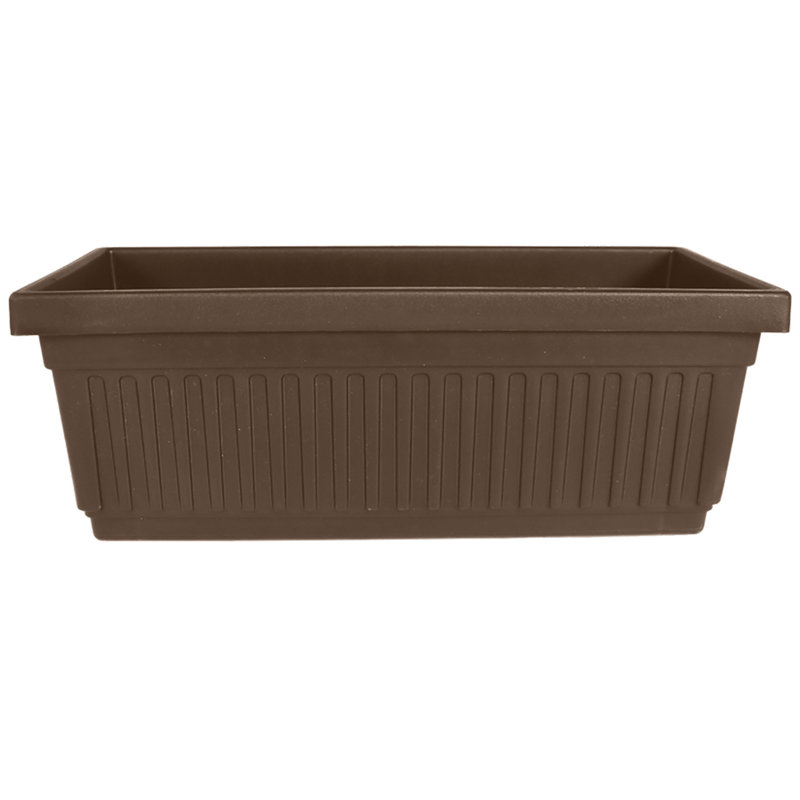 Boîte à fleurs en plastique pour fenêtre, Chocolat, H 6,38 po x l 30 po x P 6,75 po