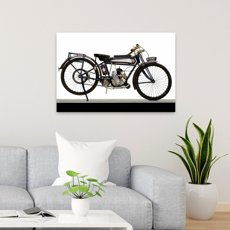 1925 Automoto 125Cc, moto, paysage abstrait classique, art mural, H 24 po x l 36 po