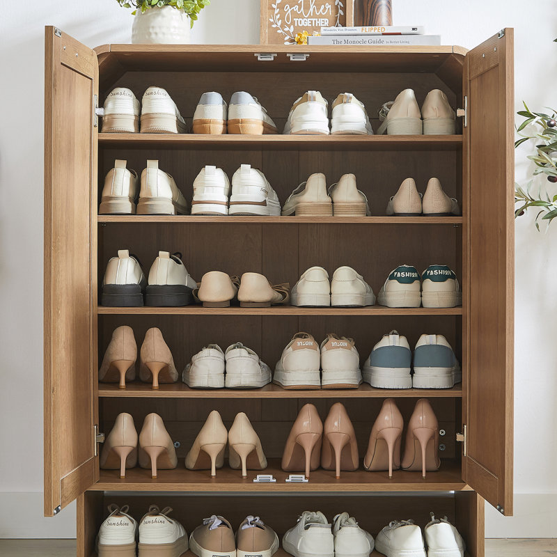 Range-chaussures en bois, Caramel