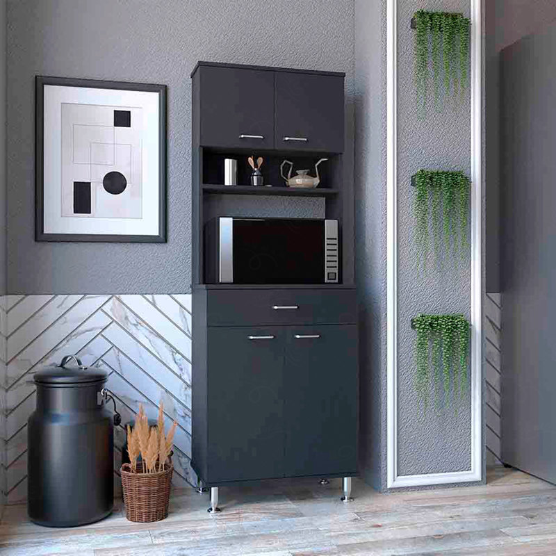 Armoire garde-manger à deux portes Pantac, Noir