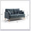 Canapé 2 places Living Space, causeuse avec tissu imperméable, charge USB-1071455455