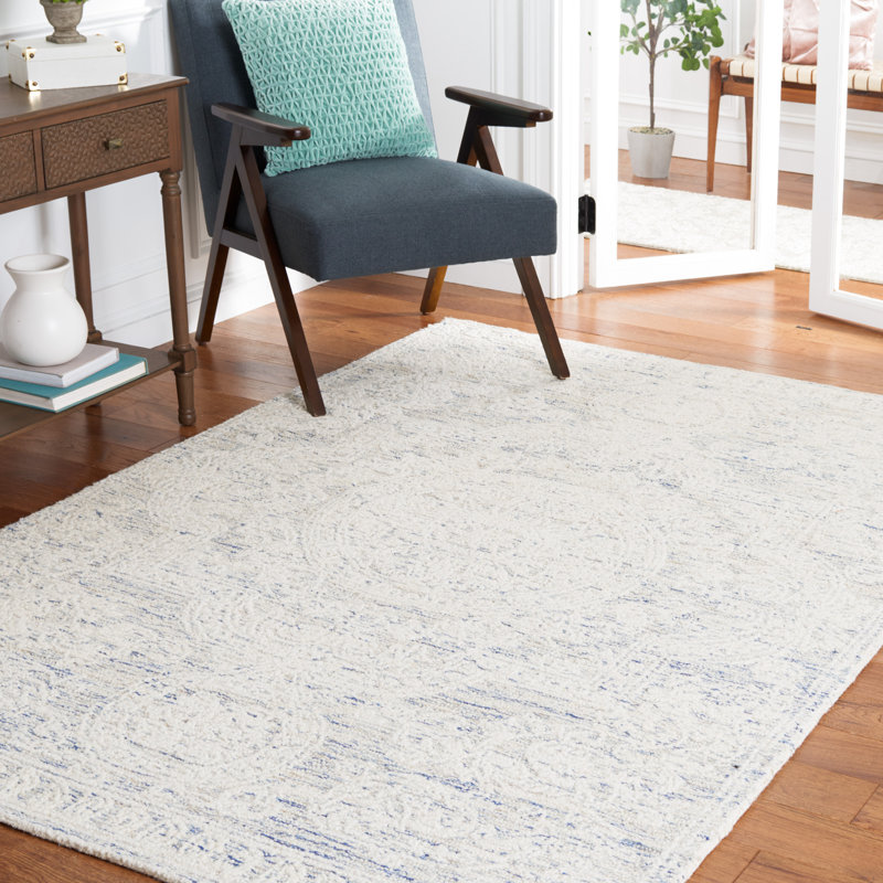 Bergeronnes Abstract Hand Tufted Wool Oriental Rug, Square 6'