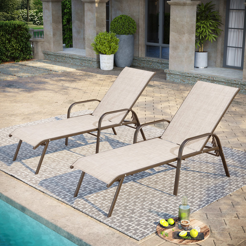 Chaise longue d'extérieur en métal Gland, null