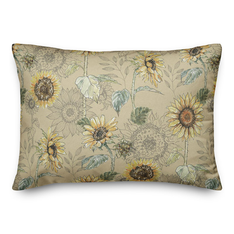 Housse de coussin rectangulaire en polyester / mélange de polyester, Jaune