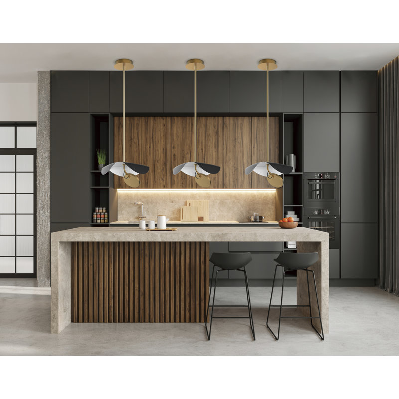 Hinton 1 - Light LED Novelty Pendant, Black/Gold