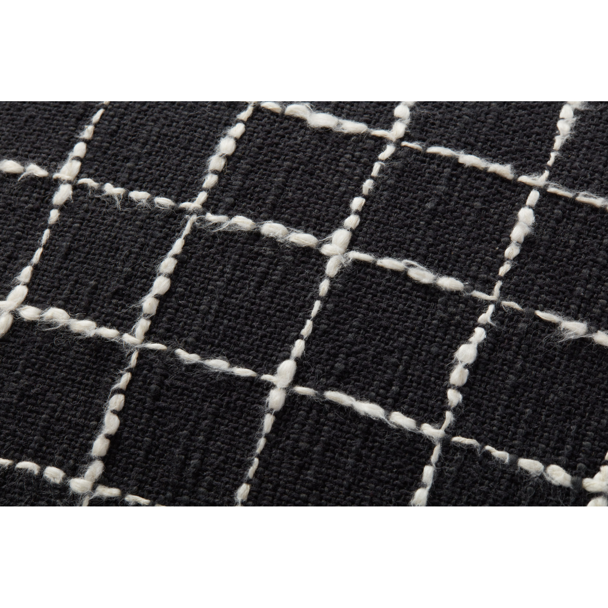  Mary, Pillow Cover Only - No Insert, Black/Ivory