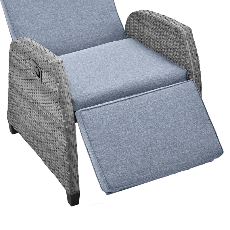 Combinaison extérieure en rotin pour deux personnes avec table basse, réglable, adaptée pour la cour, la piscine, le balcon, gris