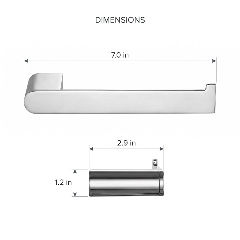 Porte-papier hygiénique linéaire moderne, Chrome poli