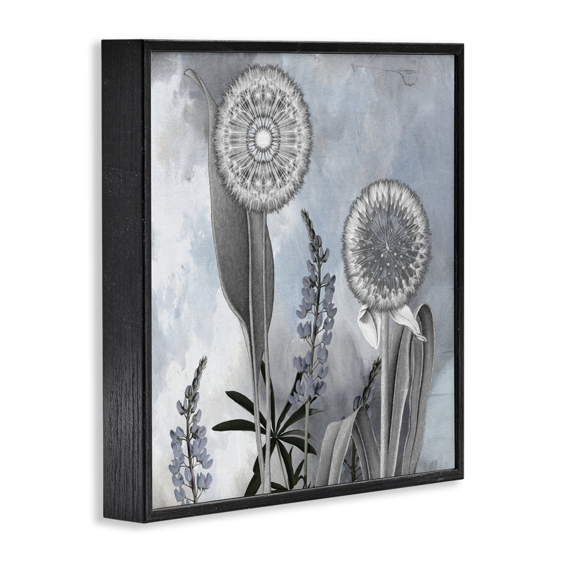 Giclée encadrée de couleur gris pissenlit, par Sophie 6, Giclée encadrée noir minuit, H 12 po x l 12 po