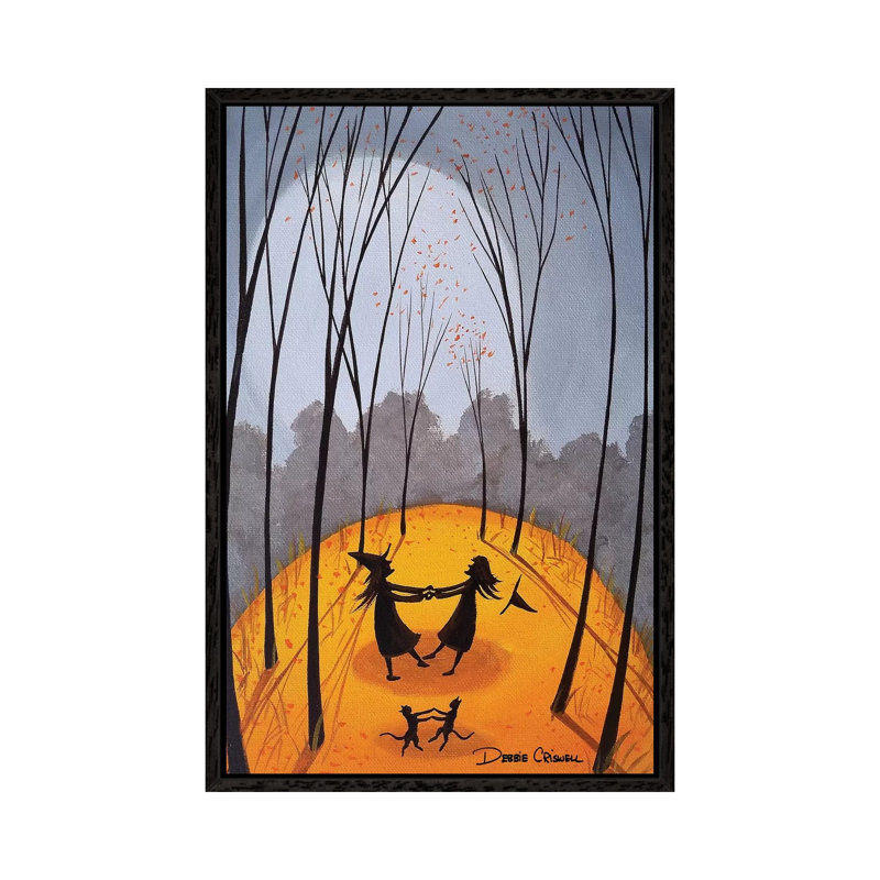 Merry Go Round Witches by Debbie Criswell - Painting on Canvas, Black Framed, 66.04 cm H x 45.72 cm W