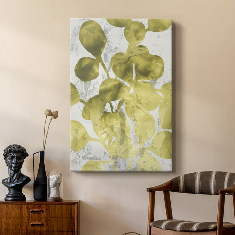 Green Leaf Shimmer I -Custom Wrapped Gallery Cavas, 18" H x 12" W