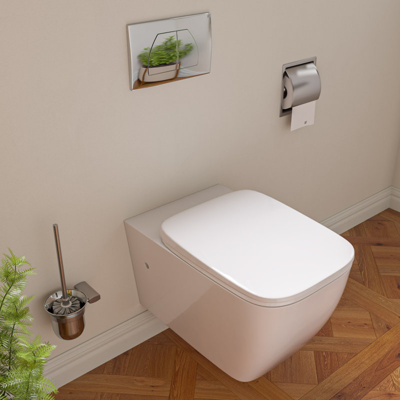Ensemble de 3 cuvettes de toilette murales modernes en céramique