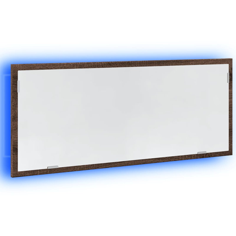 Aubarta LED Bathroom Mirror Acrylic, 37cm H x 100cm W, Old Wood