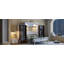 Lit escamotable double pleine grandeur avec placard, tiroirs et table