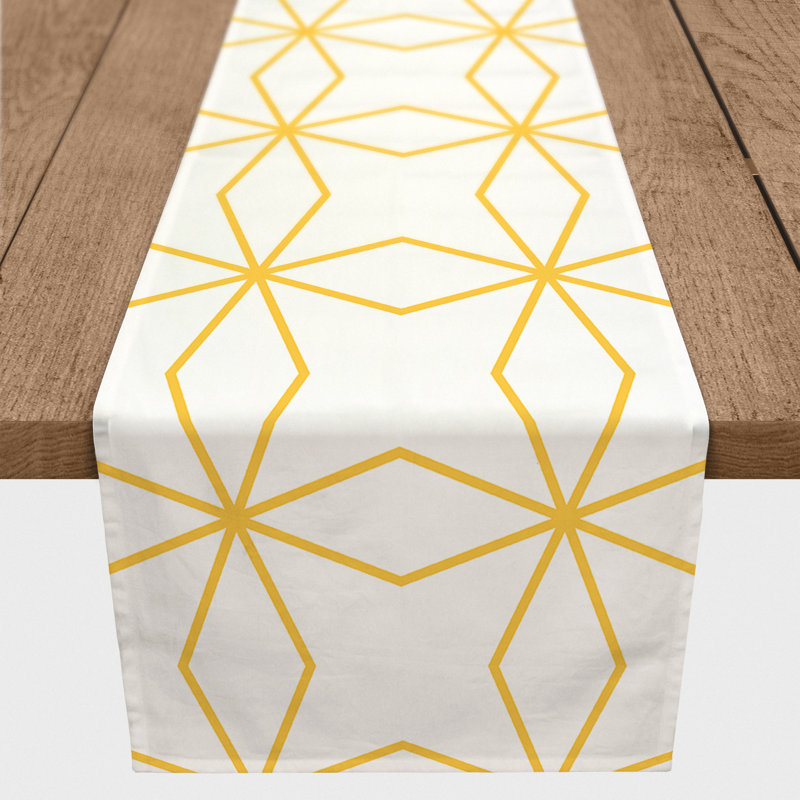 Aarnoud Geometric Table Runner, 72" x 16", Yellow