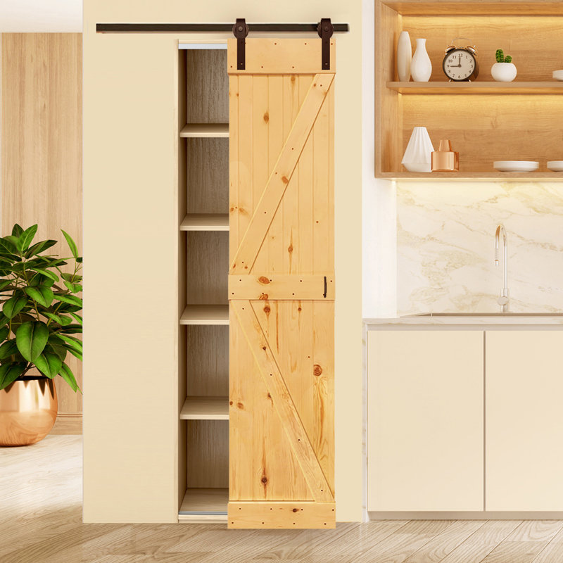 Porte de grange KD Pin K-Bar, 18 po x 84 po